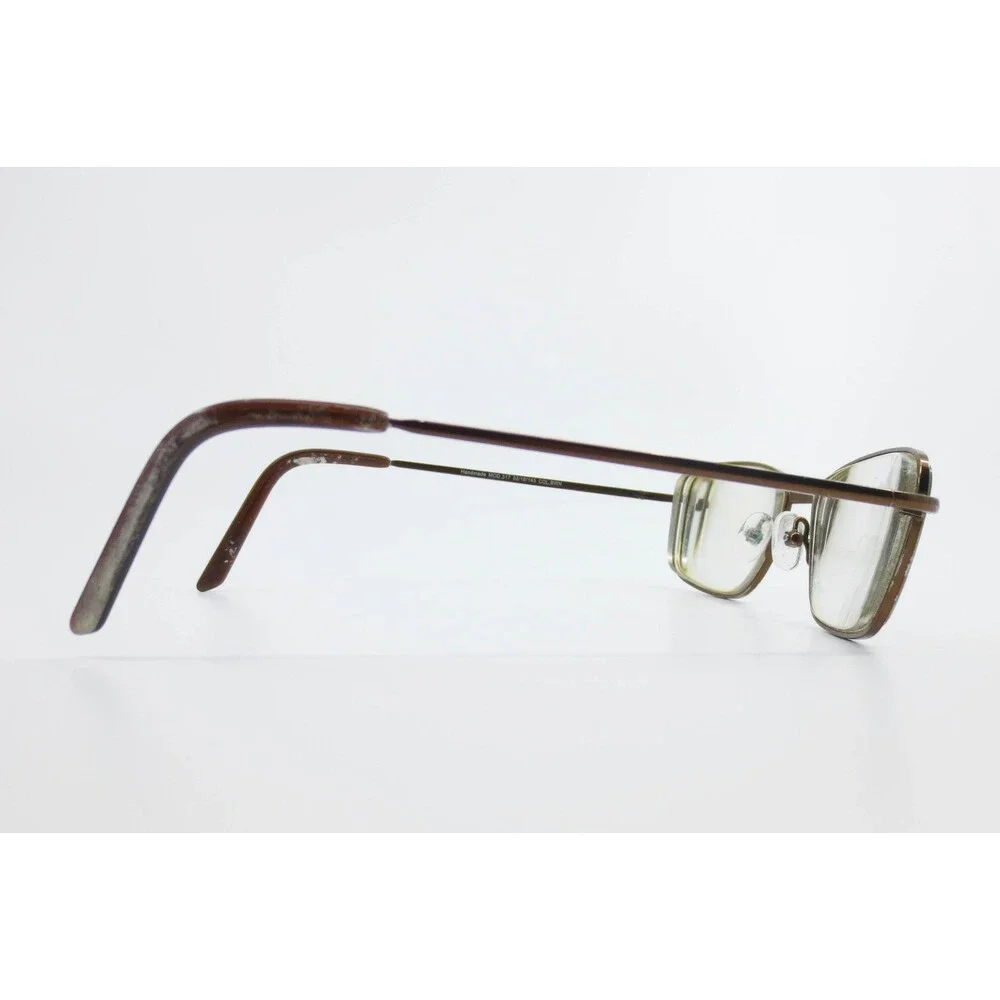 Saki Japan Handmade MOD.317 Brown Metal Rectangular Eyeglass Frames 52-18-145